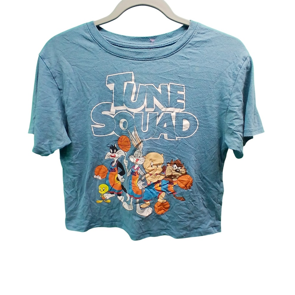 Space Jam Tune‎ Squad Graphic T-Shirt Small Blue Cropped Looney Tunes Movie Tee